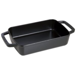 staub cast iron 15-inch x 10-inch roasting pan - matte black, made in france