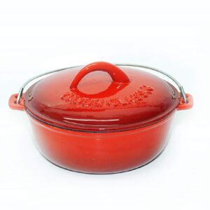 12 Qt. Red Enamel Coated Cast Iron Dutch Oven