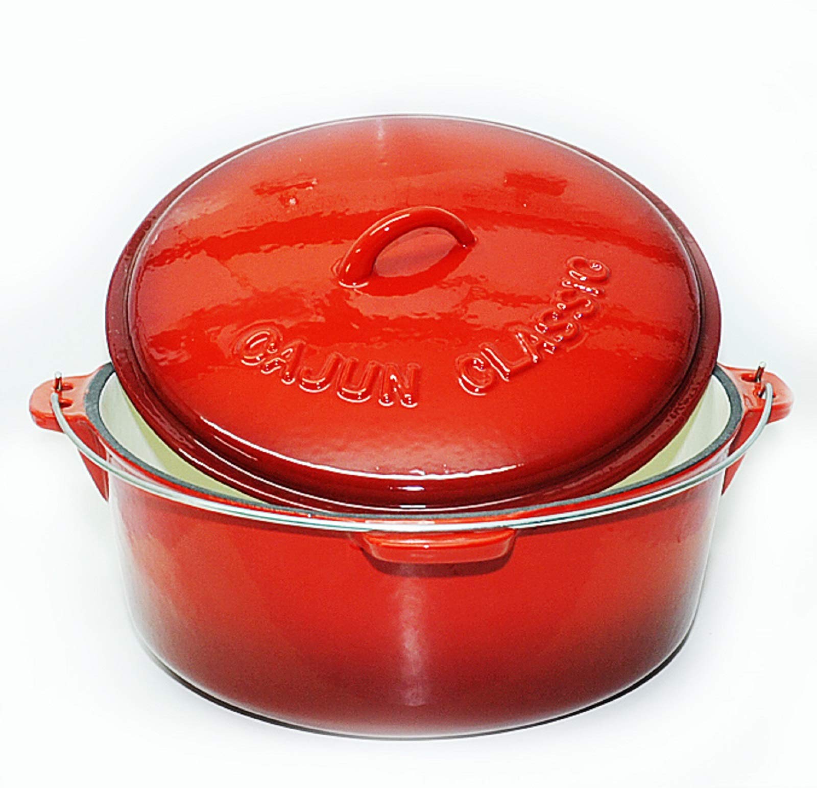 12 Qt. Red Enamel Coated Cast Iron Dutch Oven