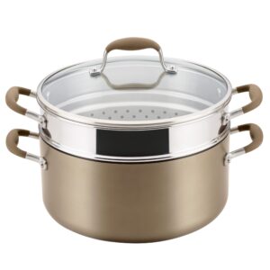 anolon advanced home hard-anodized nonstick open stock cookware (8.5 qt. wide stockpot, bronze)