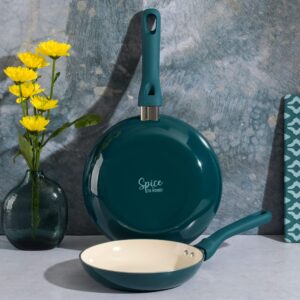 Spice by Tia Mowry Savory Saffron 2-Piece Fry Pan Set - Teal