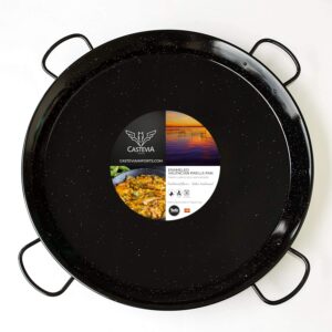 paella pan enamelled carbon steel 32inches / 80cm / up to 40 servings / 4 handles (nonstick)