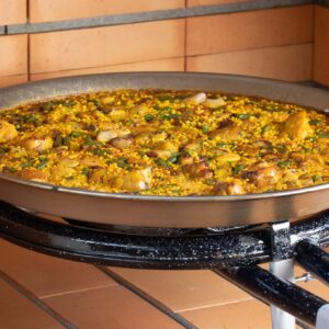Paella Pan Enamelled Carbon Steel 32Inches / 80cm / up to 40 Servings / 4 handles (Nonstick)