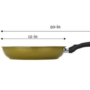 TECHEF - Color Pan 12" Frying Pan, Coated with New Safe Teflon Select - Color Collection/Non-Stick Coating (PFOA Free) (Spicy Olive)