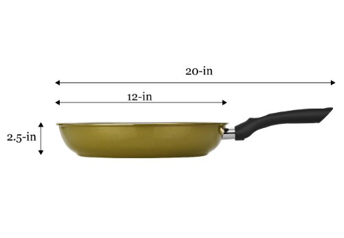 TECHEF - Color Pan 12" Frying Pan, Coated with New Safe Teflon Select - Color Collection/Non-Stick Coating (PFOA Free) (Spicy Olive)