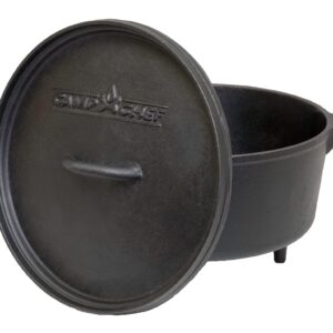 Camp Chef 12" Cast Iron Deep Dutch Oven, True Seasoned Finish Cast Iron, Volume 8 qt