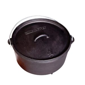 Camp Chef 12" Cast Iron Deep Dutch Oven, True Seasoned Finish Cast Iron, Volume 8 qt