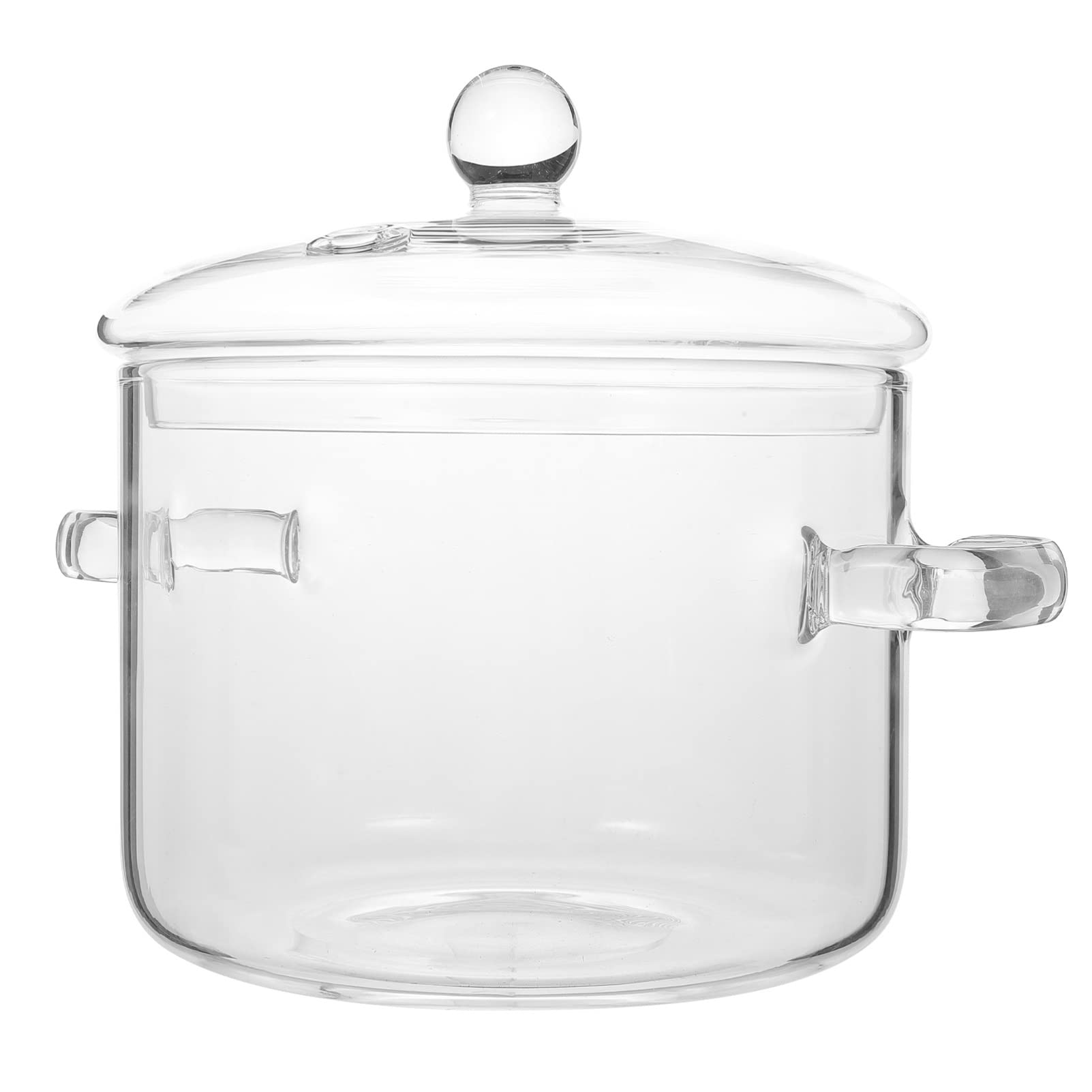 GANAZONO Glass Cooking Saucepan Stovetop Borosilicate Glass Cooking Pot with Lid and Handle Kitchen Pot for Pasta Noodle Soup Milk