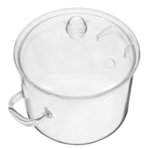 GANAZONO Glass Cooking Saucepan Stovetop Borosilicate Glass Cooking Pot with Lid and Handle Kitchen Pot for Pasta Noodle Soup Milk