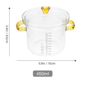 CALLARON Pots for Cooking with Lids Saucepan with Cover Simmer Pot Milk Pot -resistant Stovetop Pot And Pan with Lid for Soup Milk Baby Food 450ml