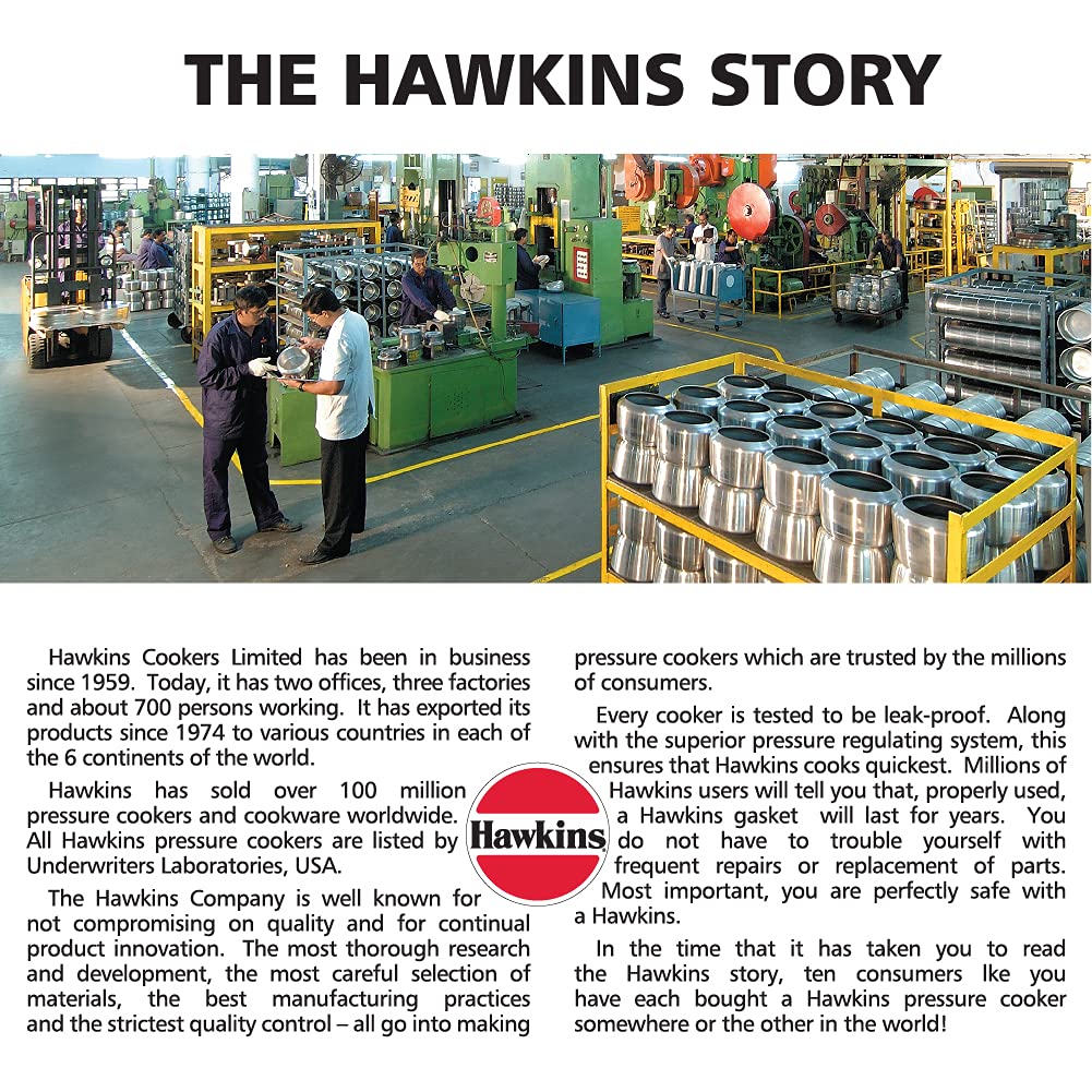 HAWKINS H56 Hevibase Induction Compatible Aluminum Pressure Cooker, 5-Liter,SILVER