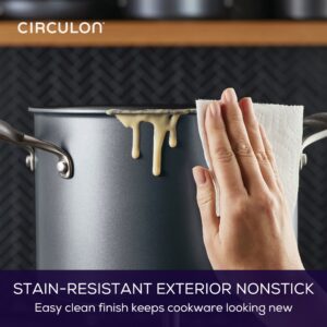 Circulon A1 Series with ScratchDefense Technology Nonstick Induction Stockpot with Lid, 8 Quart, Graphite