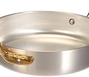 Pentole Agnelli 1932 Collection Line Omelette Pan with 2 Little Handles, Diameter 14 cm, Aluminium Silver, 14 x 14 x 4 cm