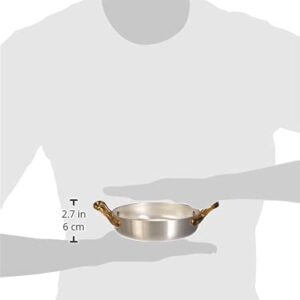 Pentole Agnelli 1932 Collection Line Omelette Pan with 2 Little Handles, Diameter 14 cm, Aluminium Silver, 14 x 14 x 4 cm