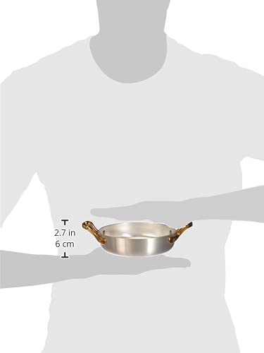 Pentole Agnelli 1932 Collection Line Omelette Pan with 2 Little Handles, Diameter 14 cm, Aluminium Silver, 14 x 14 x 4 cm