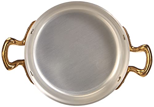 Pentole Agnelli 1932 Collection Line Omelette Pan with 2 Little Handles, Diameter 14 cm, Aluminium Silver, 14 x 14 x 4 cm