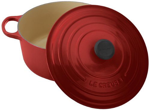 Le Creuset Enameled Cast Iron Signature Round Dutch Oven, 7.25 qt., Cerise