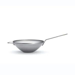 de Buyer MINERAL B Carbon Steel Wok Pan - 12.5” - Ideal for Steaming, Stir Frying & Deep Frying - Naturally Nonstick - Made in France