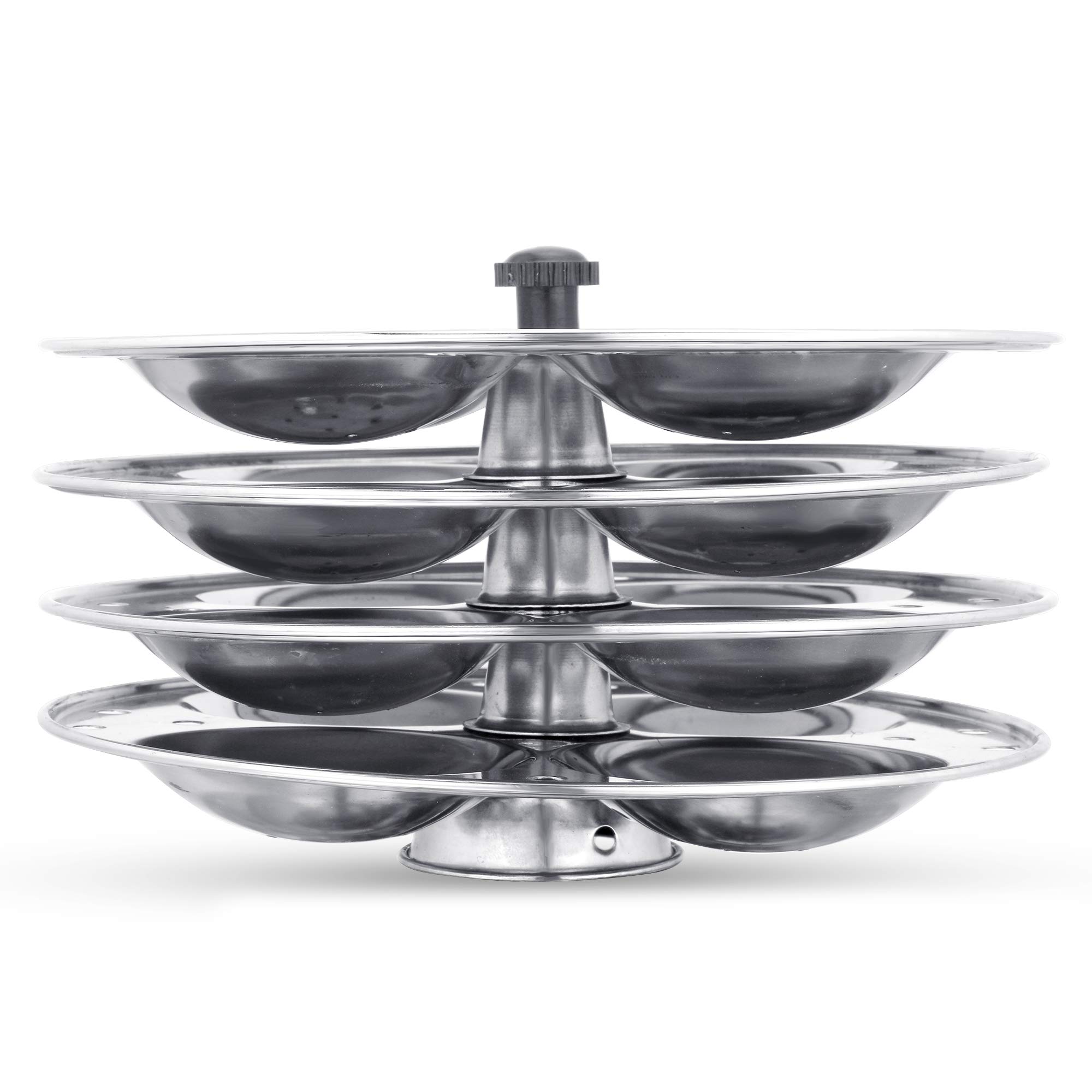 Vinod Professional Idli Stand – 4 Tier Stand – Makes up to 16 Idlis – Easy Cleaning – Stainless Steel Body - Suitable For Indian Cooking – Food Grade Idli Plates For Cooker, Electric Pot, Insta Pot