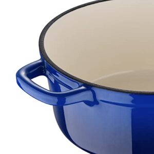 MasterPRO - Legacy Enameled Cast Iron Collection - 2 Quart Dutch Oven with Lid - Gorgeous Oven to Table Presentation with Ombre Design on the Cookware - Blue