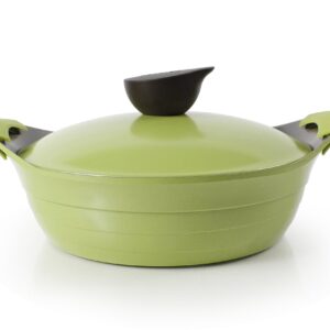 Neoflam Eela low stockpot olive green, 2.5 qt