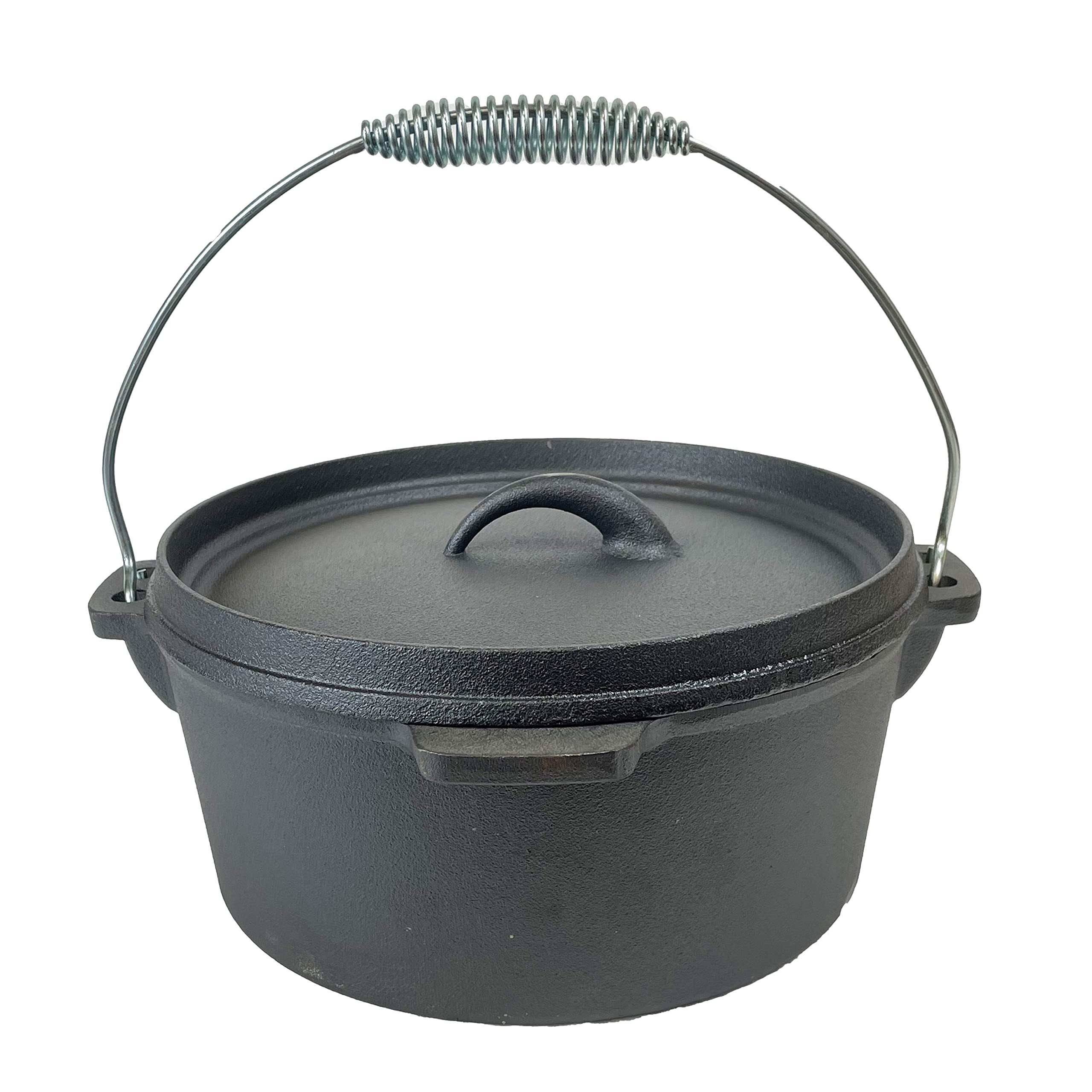 Cuisiland Cast Iron Lip Lid Flat Bottom Dutch Oven 4.5 Quarts