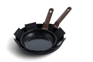 bk simply ceramic, ceramic nonstick induction 9.5" and 11" nonstick frying pan skillet set, pfas free, dishwasher safe, black