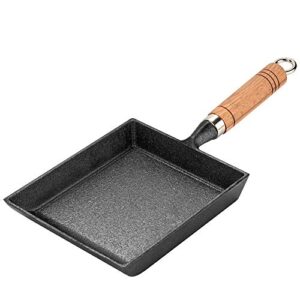 jklove cast iron skillet nonstick tamagoyaki pan grill pan japanese omelette egg pan pancake pan square frying pan non-stick coating cast iron skillet rectangle small grill tamagoyaki pan