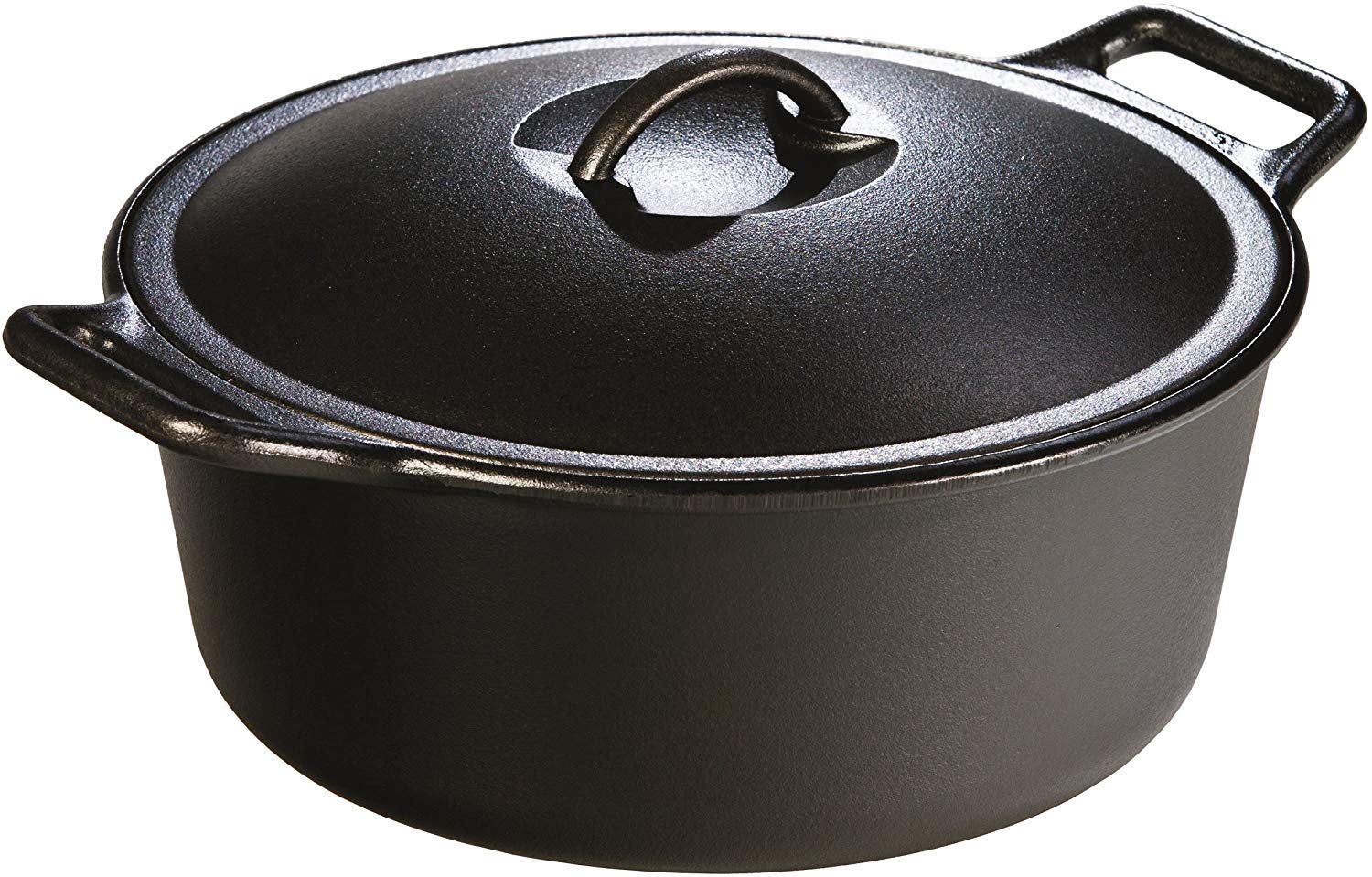 Lodge BOLD 7 Quart Seasoned Cast Iron Dutch Oven, Design-Forward Cookware,Black