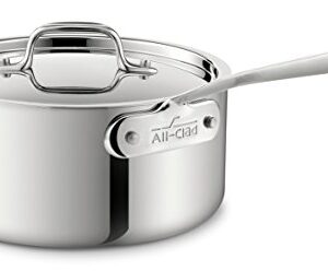 All-Clad Stainless Steel 12-inch Frying Pan, Silver & All-Clad Stainless Steel Sauce Pan, 3qt. Silver