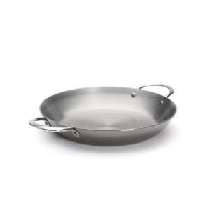 de buyer mineral b carbon steel paella pan - multipurpose pan for stovetop & oven - naturally nonstick - made in france