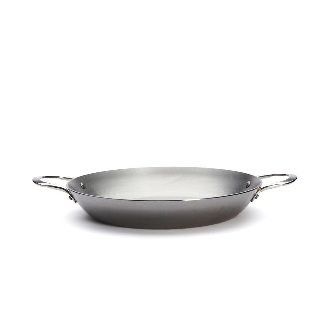 de Buyer MINERAL B Carbon Steel Paella Pan - Multipurpose Pan for Stovetop & Oven - Naturally Nonstick - Made in France
