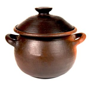 ancient cookware® pomaireware™ clay round pot, medium, 4 quart brown