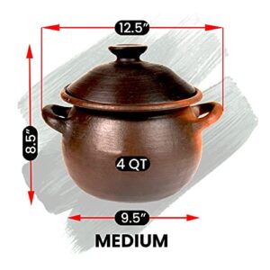 Ancient Cookware® Pomaireware™ Clay Round Pot, Medium, 4 Quart Brown