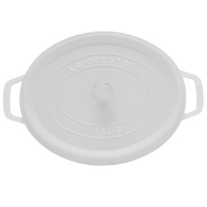 Staub Cast Iron Oval Cocotte, Dutch Oven, 5.75-quart, serves 5-6, Made in France, White