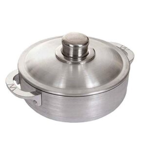 Cajun 6.7-Quart Aluminum Dutch Oven Pot with Lid - Oven-Safe Round Caldero - Nickel-Free Soup Pot