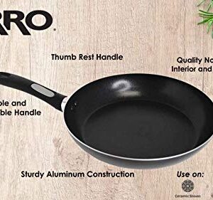 Mirro A7970784 Get A Grip Aluminum Nonstick 12-Inch Fry Pan / Saute Pan Cookware, Black