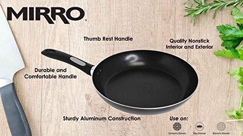 Mirro A7970784 Get A Grip Aluminum Nonstick 12-Inch Fry Pan / Saute Pan Cookware, Black