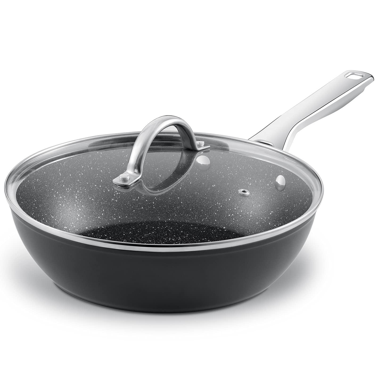 N++A Nonstick Frying Pan, Fry Skillet for All Stoves including Induction, Oven & Dishwasher Safe, Black