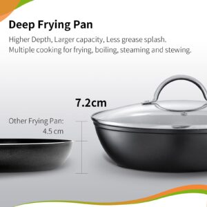 N++A Nonstick Frying Pan, Fry Skillet for All Stoves including Induction, Oven & Dishwasher Safe, Black