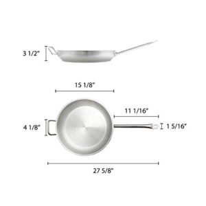 Thunder Group Stainless Steel Fry Pan, 14-Inch