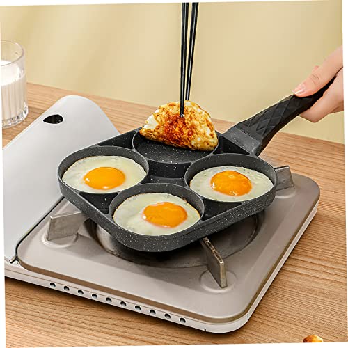 Yardwe Fried Egg Pan Home Tool Set Japanese Frying Pot Egg Skillet Four Cup Egg Pan Small Frying Cooking Pan Sandwich Maker Egg Cooking Pan Kitchen Gadget Egg Frying Pan Alloy Tamagoyaki