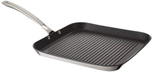viking culinary contemporary 3-ply stainless steel nonstick grill pan, 11 inch, ergonomic stay-cool handle, dishwasher, oven safe, works on all cooktops including induction