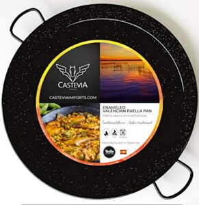 castevia 13.5-inch enameled steel paella pan, 34cm / 6 servings