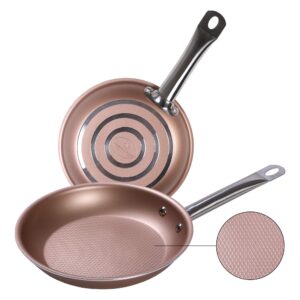culinary edge 3d diamond textured bottom 9.5-inch nonstick oven/dishwasher safe fry pan - rose gold