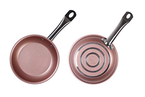 Culinary Edge 3D Diamond Textured Bottom 9.5-Inch Nonstick Oven/Dishwasher Safe Fry Pan - Rose Gold