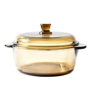 glass saucepan with cover 1l/ 34 fl oz heat- resistant glass stovetop pot and pan with lid