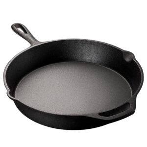 cast iron skillet - 12 inch versatile and durable cast iron pan - multi use premium quality kitchen pans - pre-seasoned round big frying pan for oven, grill, stove, oven