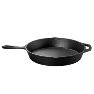 Cast Iron Skillet - 12 Inch Versatile and Durable Cast Iron Pan - Multi Use Premium Quality Kitchen Pans - Pre-Seasoned Round Big Frying Pan for Oven, Grill, Stove, Oven