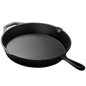 Cast Iron Skillet - 12 Inch Versatile and Durable Cast Iron Pan - Multi Use Premium Quality Kitchen Pans - Pre-Seasoned Round Big Frying Pan for Oven, Grill, Stove, Oven